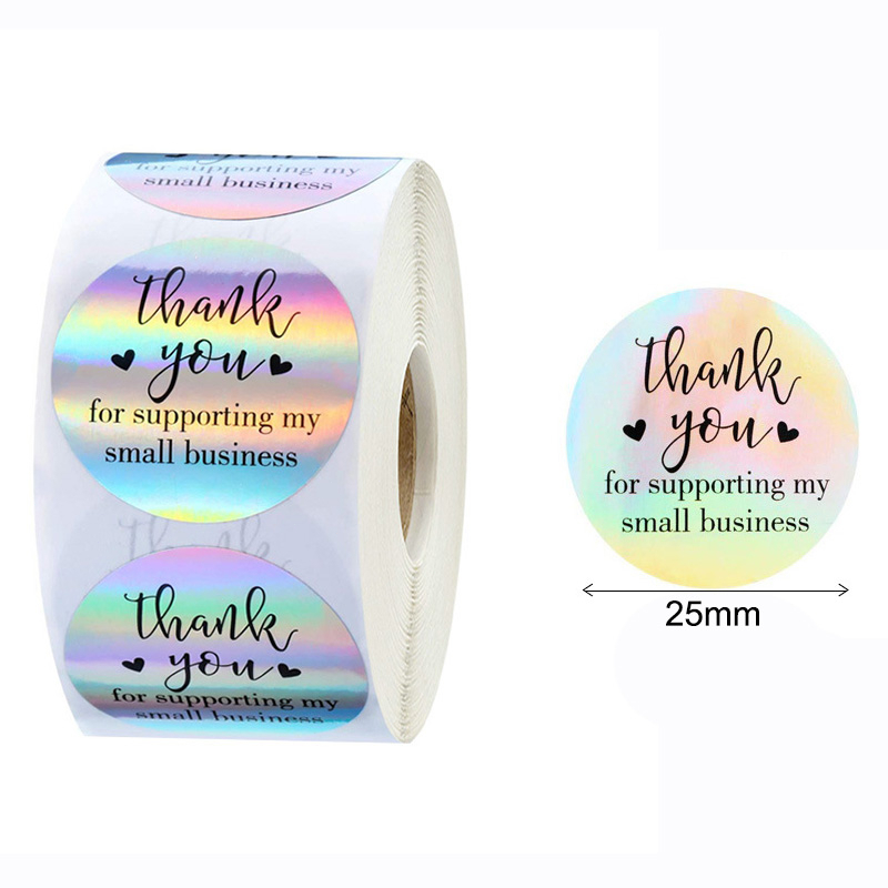 

500 Pcs 1 Roll Stiker Terima Kasih Sticker Label Thank You Promo F