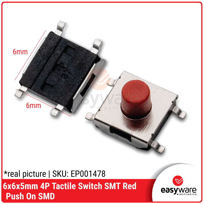 Tactile Switch 6x6x5mm SMD Push Button SMD SMT 6x6x5 mm Push On Tact Switch 4P