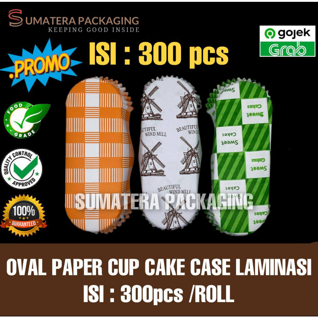 Paper CAKE CASES OVAL CUP 300PCS - CUP ROTI OVAL - GREASEPROOF - kertas tatakan kue MEDAN