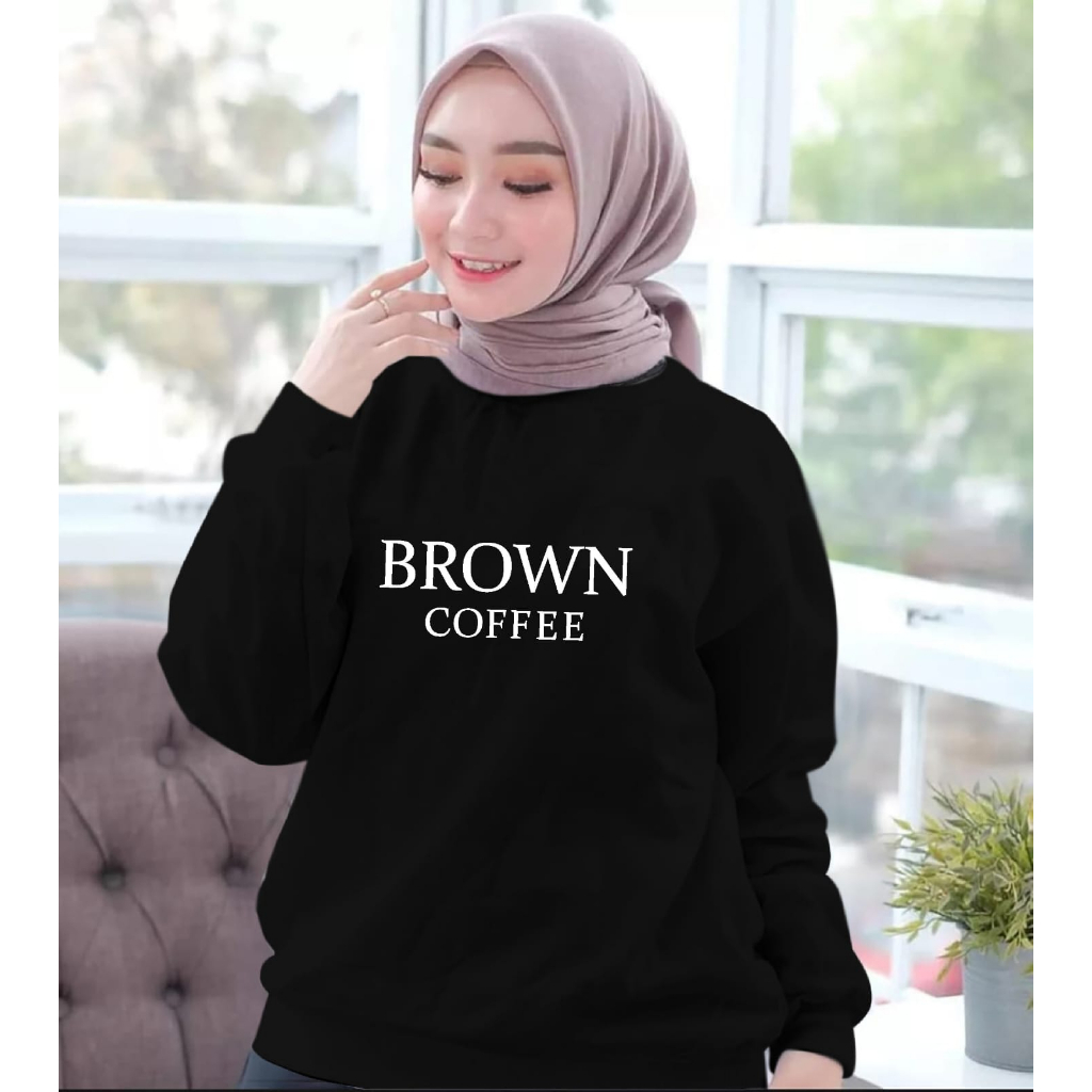 FASHION COOLS - ( BISA COD ) BAJU ATASAN TRENDY BROWN COFFEE GIRL-BAJU DISTRO CEWEK KEREN LENGAN PANJANG MASA KINI DAN TERLARIS