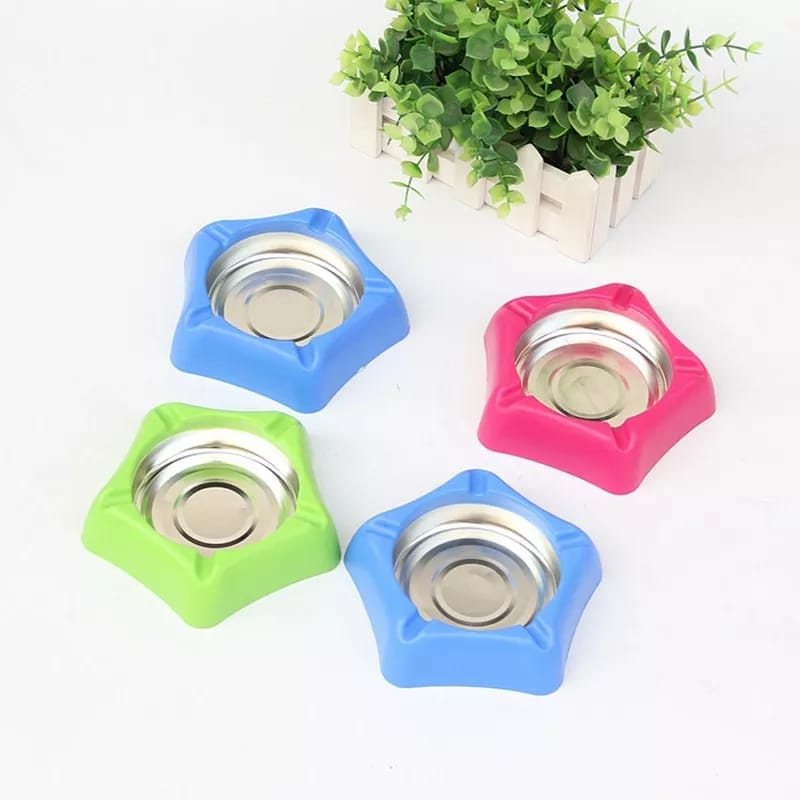(PDW) Asbak Warna Bentuk Bintang Dalam Stainless / Asbak Stainless Steel Bulat 12 cm