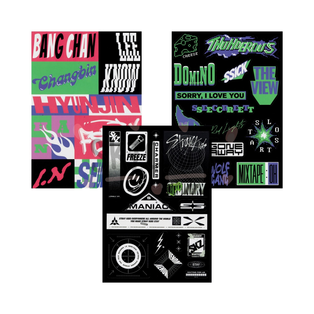 [READ DESC] STRAY KIDS NOEASY ODDINARY MEMBERS NAME TITLE TRACKS OFFICIAL STICKER STICKERS