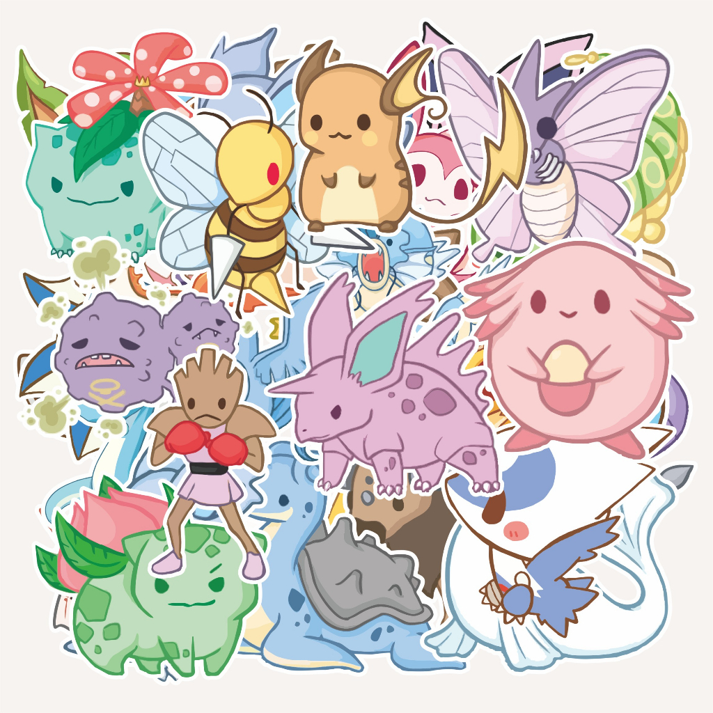 

( 50 pcs )stiker satuan murah tema POKEMON-cute/bisa cutting/random stiker