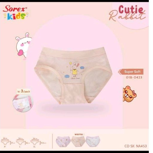 3pcs celana dalam anak cewek Sorex Kids NA 453