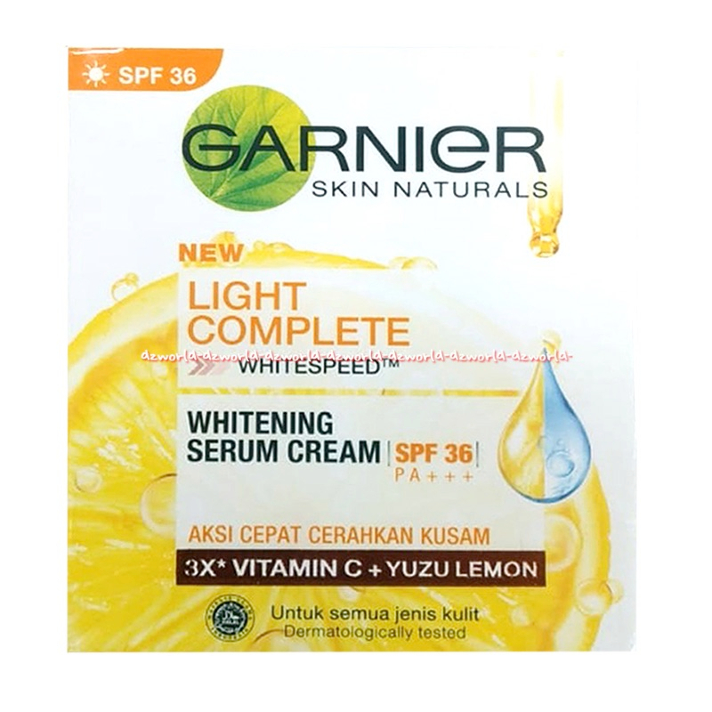 Garnier Light Complete 50ml White Multi Action Whitening Serum Cream Mencerahkan Wajah Muka