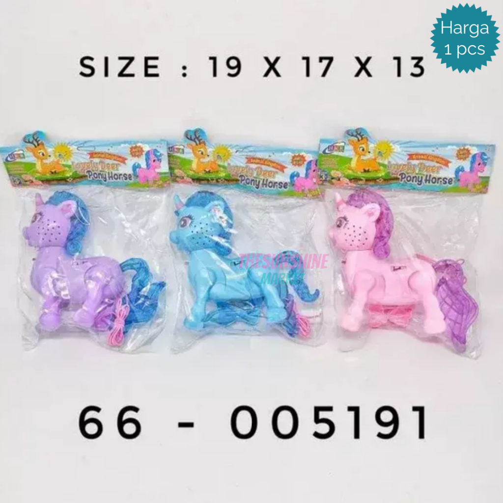Thesunshine Market - Little Pony Lampu Mainan Anak Perempuan Kuda Unicorn Ada Musik & Tali