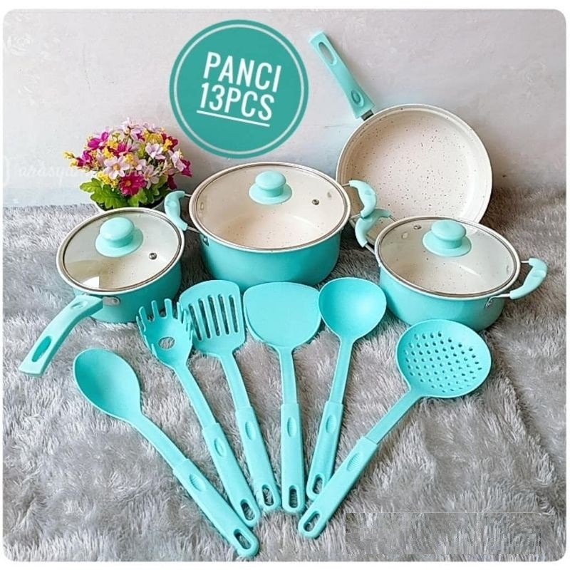 ( KJO ) Panci Set 13 pcs Spatula / Panci Set Spatula Teflon Panci All in One PANCI SET 13pcs