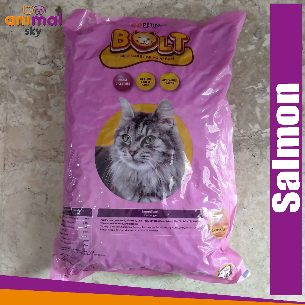 Makanan Kucing Bolt / Bolt Adult Repack 800gr / Bolt Rasa Salmon