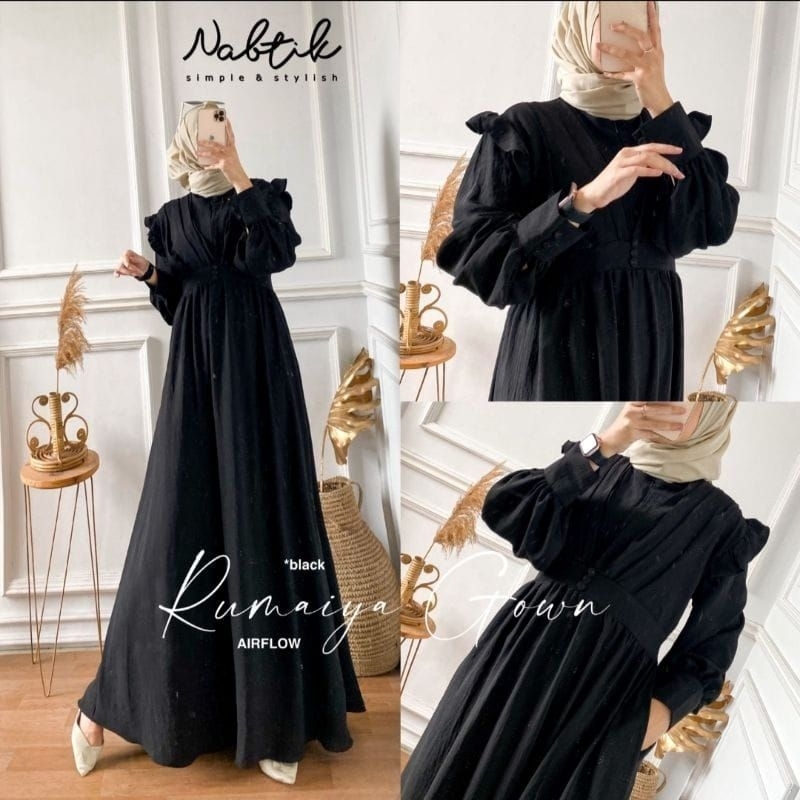 Gamis Rumaiya bahan cringkel airflow ld110