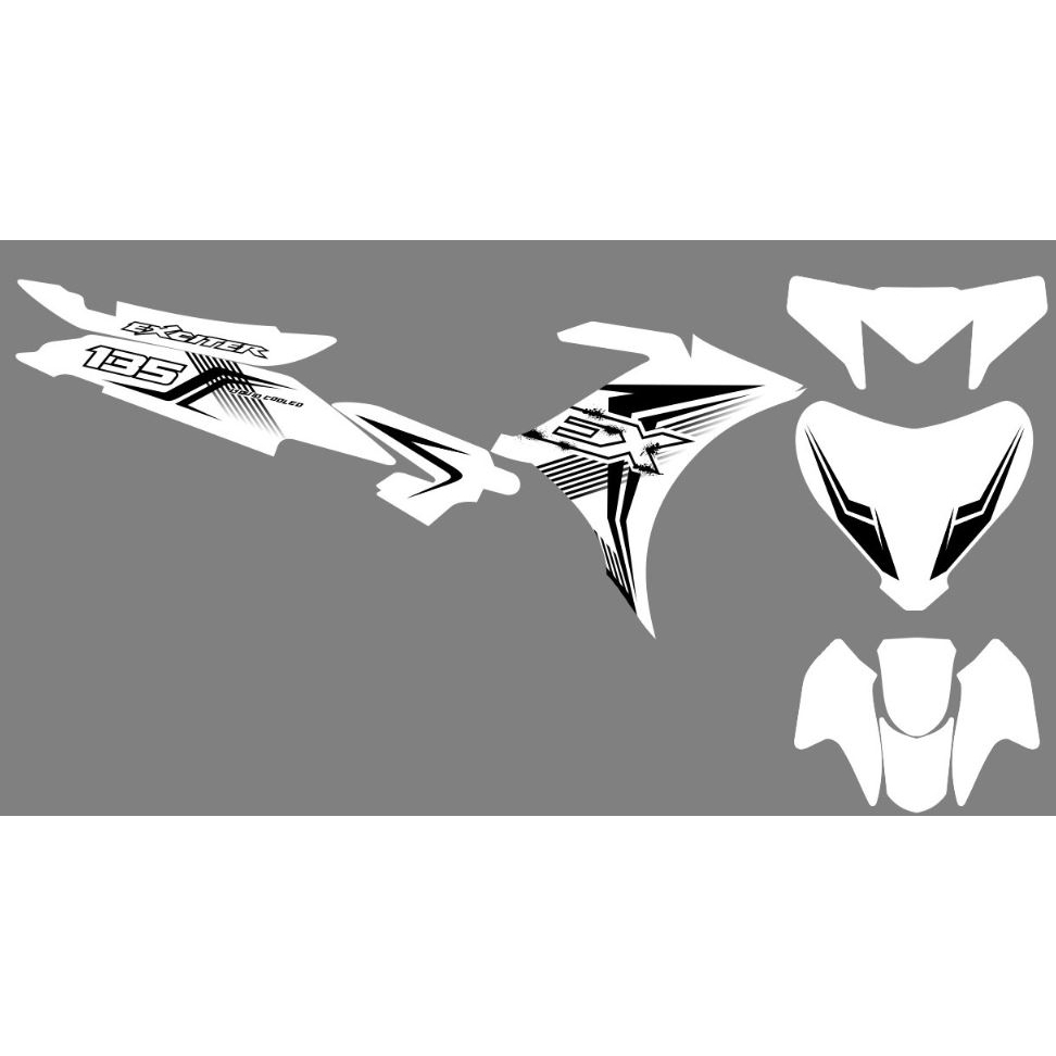 Decal Sticker Jupiter mx new 135 design simple warna putih