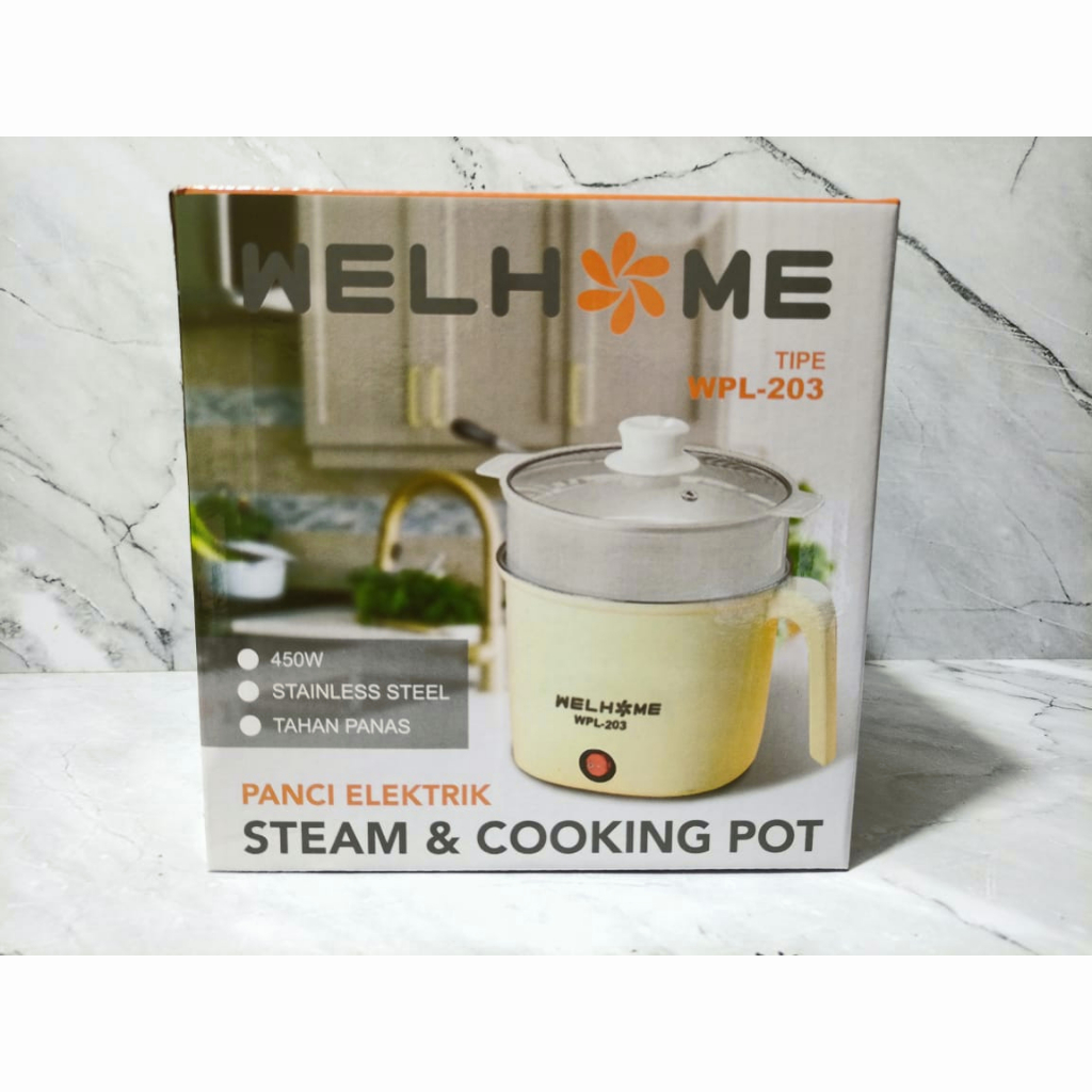 YUN Mall Panci Elektrik Welhome Panci Steam dan Cooking Pot Welhome WPL-203 WPL 203 WPL203 Panci Steam Welhome 18cm