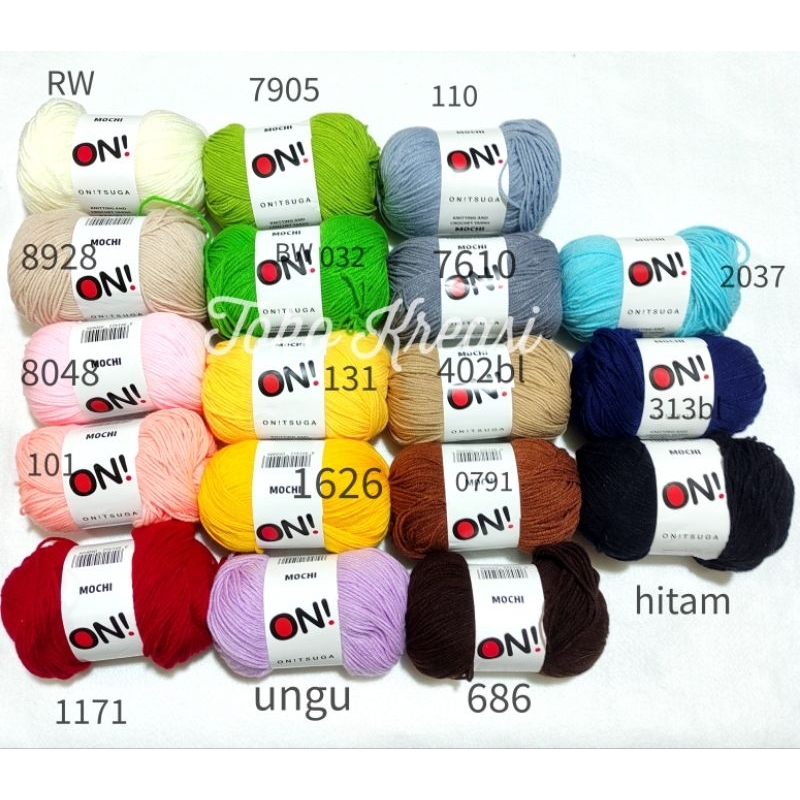 Benang rajut Milk Cotton merk Onitsuga Mochi 3 ply