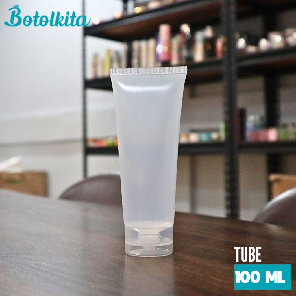 Tube 100ml Transparan Fliptop / Blank Tube 100ml Bening Fliptop