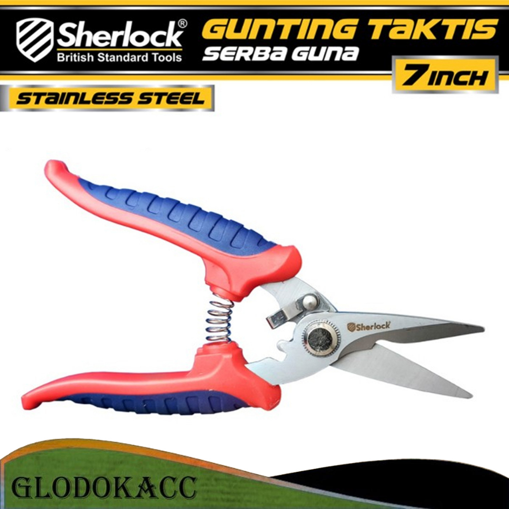 Gunting Taktis 7 inch / Sherlock Gunting Serba Guna / Gunting Dahan Ranting