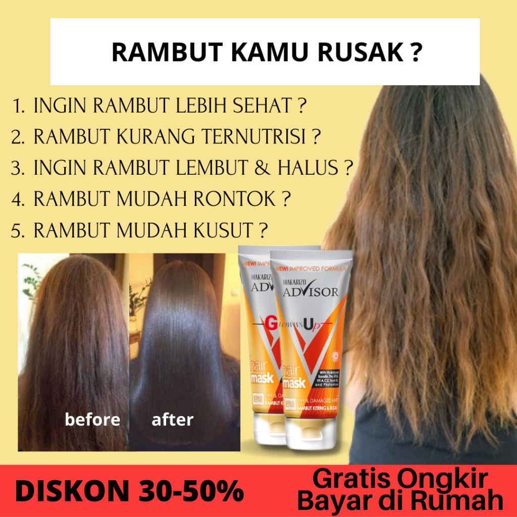 MAKARIZO ADVISOR HAIR MASK 45ML - MASKER RAMBUT MAKARIZO TUBE 45ML