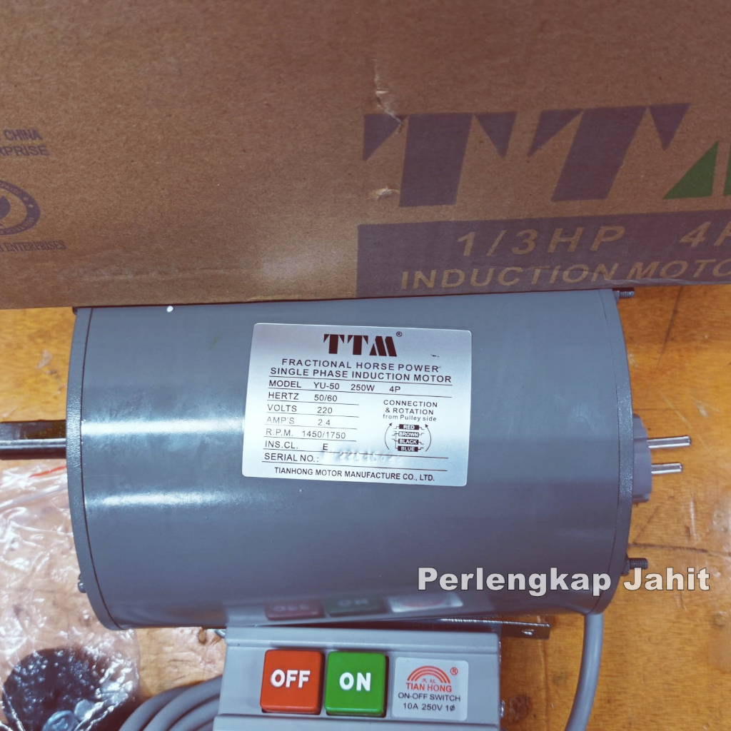 Dinamo Industrial TTM 1/3 HP 250 Watt  YU-50 Dinamo Mesin Jahit Pasang Kancing