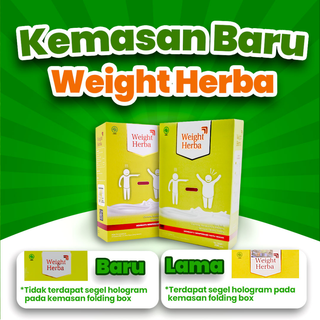 WEIGHT HERBA 100% Original | Susu Penggemuk &amp; Penambah Berat Badan | Tingkatkan Nafsu Makan | COD Gratis Ongkir