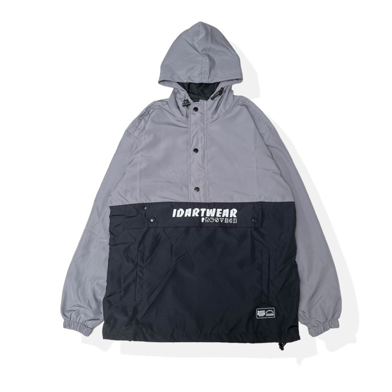 Jaket Cagoule Abumuda Kombinasi Hitam Jaket Parasut Pria Wanita