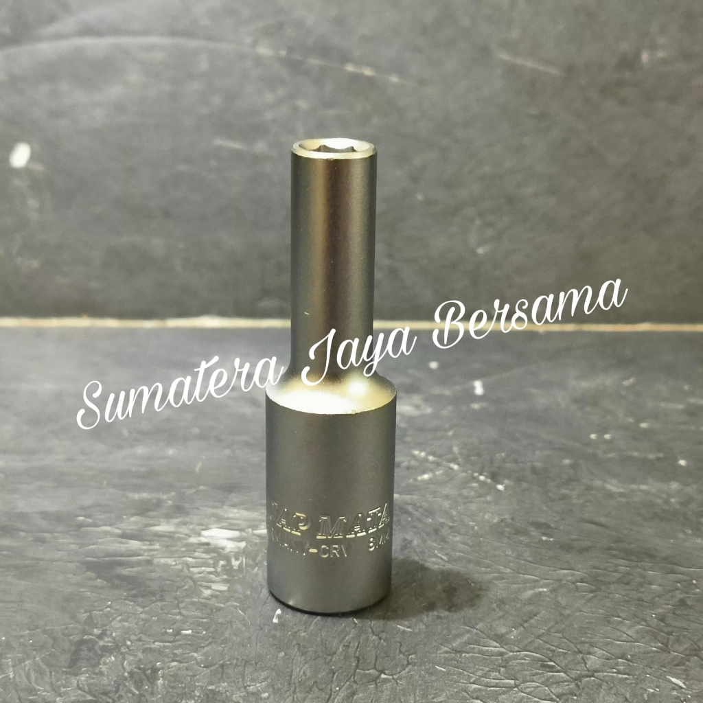 Mata sok 8mm panjang 1/2" 6pt Tjap Mata Deep socket 8 mm long shock