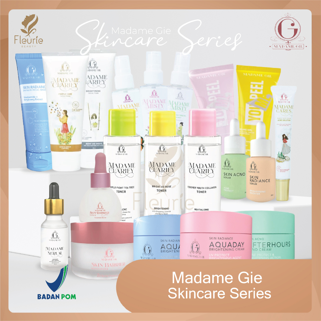MADAME GIE Skin Care Clarify Facial Foam /Toner / Serum / Face Mist / Cream Acne/Skin Acno Facial Foam/Peeling Gel Original BPOM