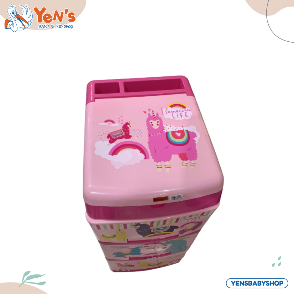 Technoplast Lemari Excel Motif Cute Llamas Junior Drawer