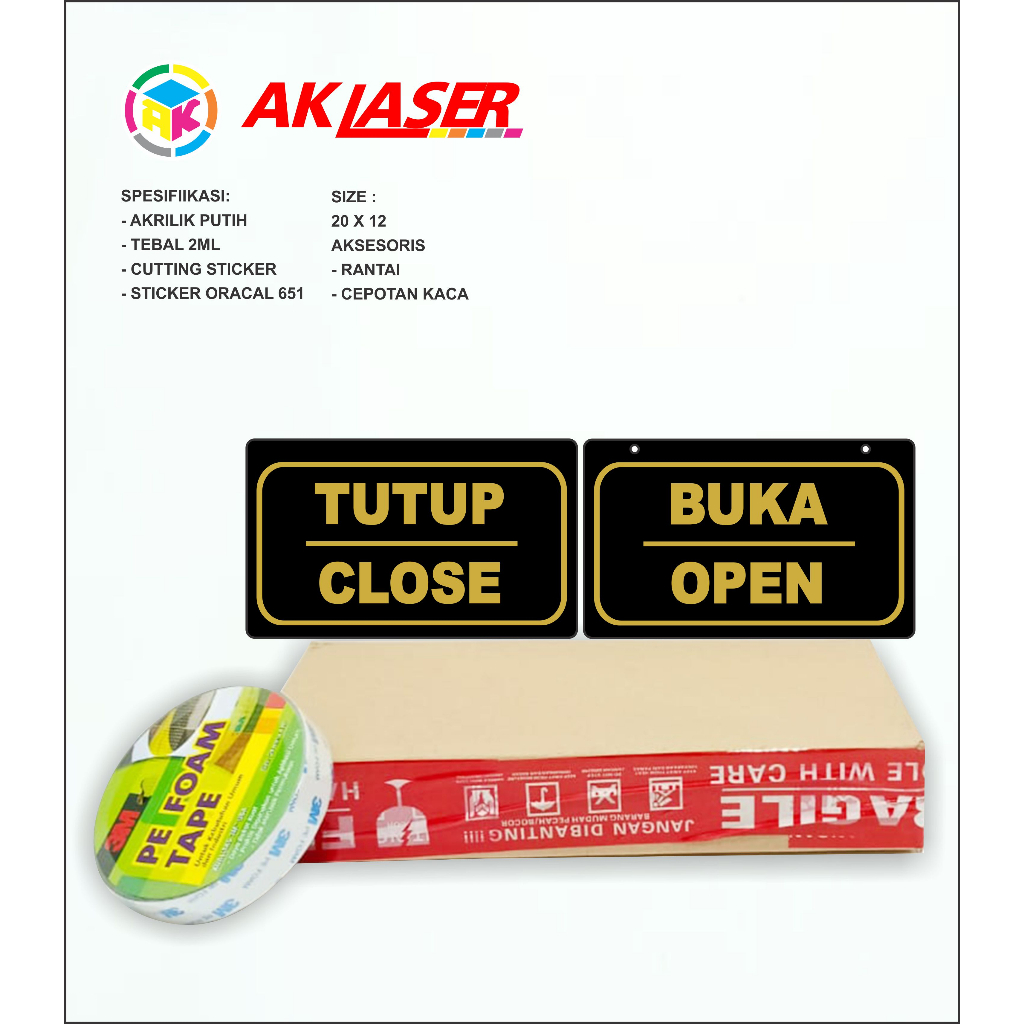 

H7Y AKRILIK SIGANGE OPEN CLOSE BULAK BALIK TIPE 2