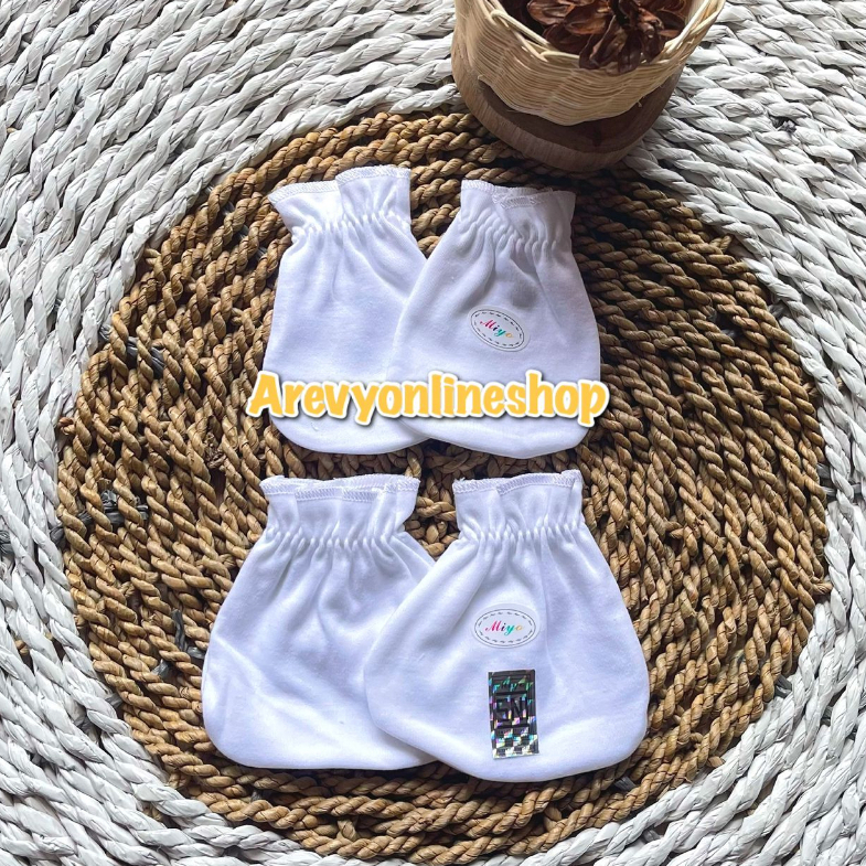 Baju Celana MIYO Putih 0-3 Bln Setelan Panjang Pendek Kutung Baju Bayi Newborn Kodok Sarung Tangan Kaki STK Jumper Topi Baby Popok Tali SNI Arevyonlineshop