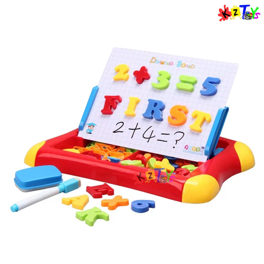 MAINAN EDUKASI PAPAN TULIS ABC MAGNET DRAWING BOARD MAGNETIC  LEARNING CASE 2 IN 1