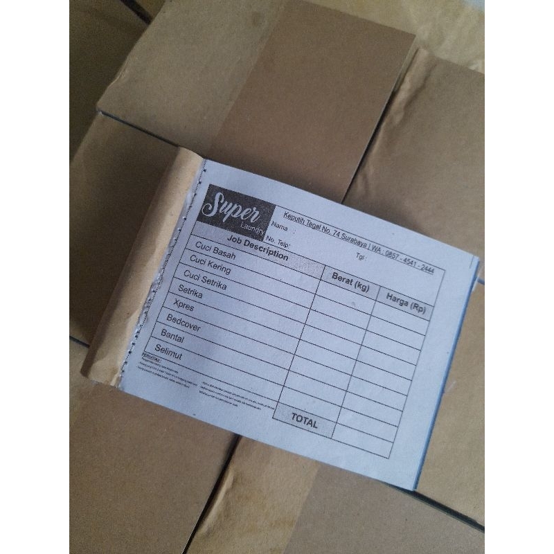 

NOTA CUSTOM 3PLY UKURAN 1/8 free desain