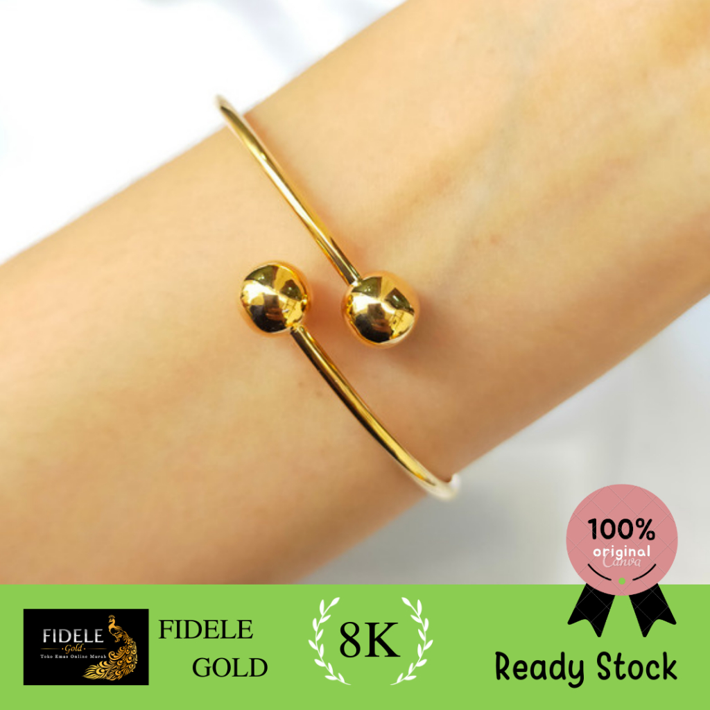 Gelang Tinju Bola Spiral Gelang Boba Kilap emas surabaya fashion 375