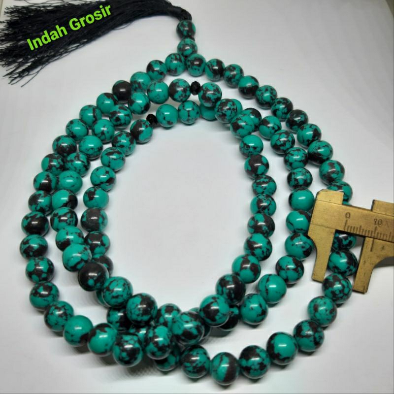 Tasbih natural batu alam pirus turquoise 10mm 99butir