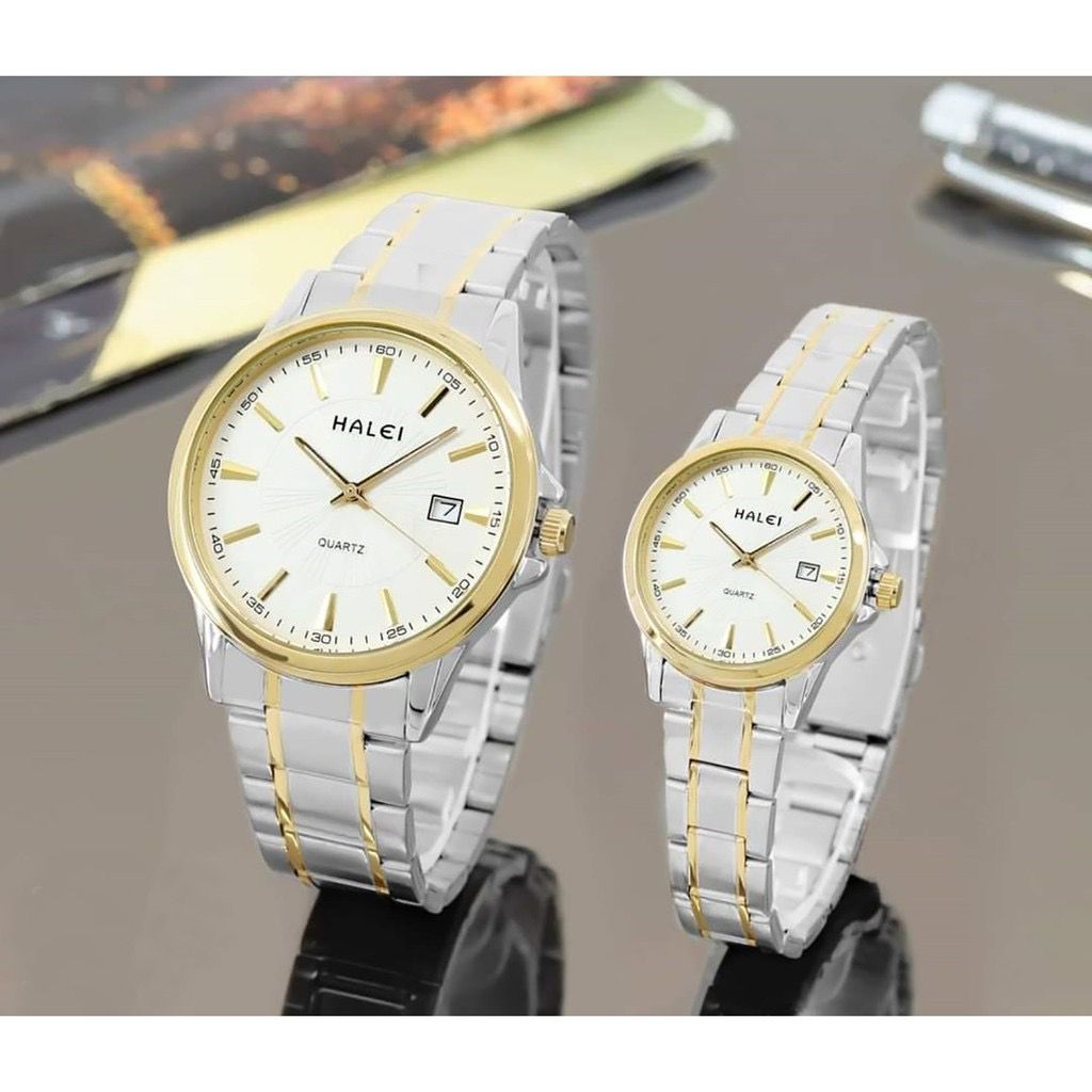 JAM TANGAN COUPLE HALEI ORIGINAL TYPE 563M//JAM TANGAN TERBARU COUPLE STAINLESS STELL