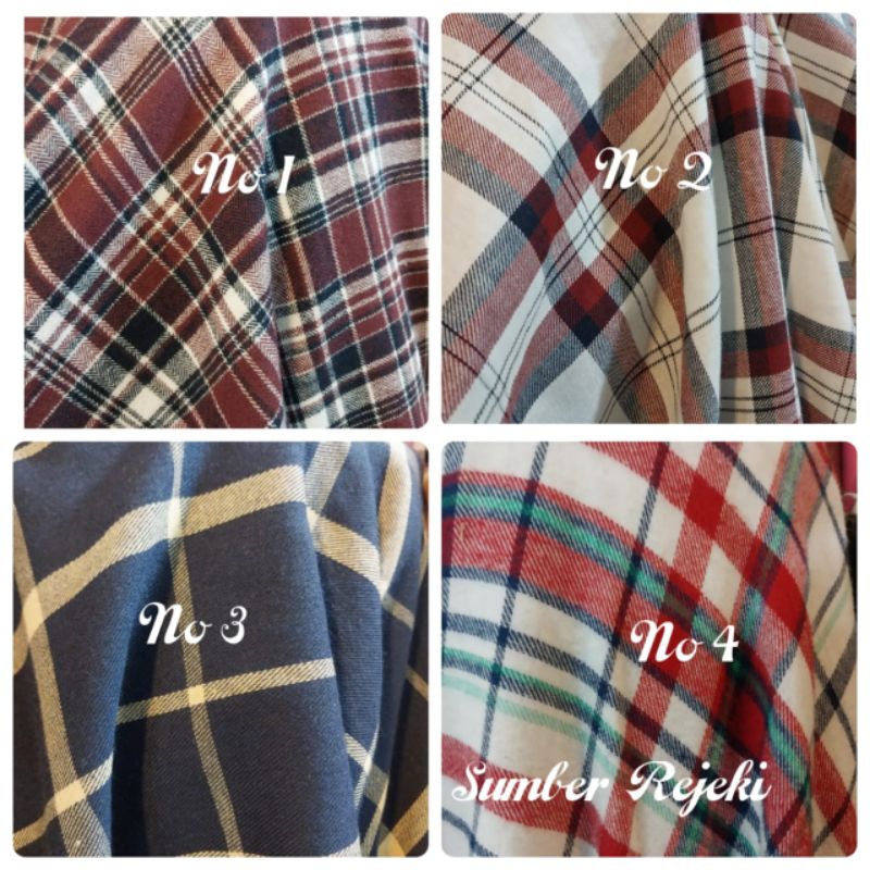 Kain Kemeja Katun Flanel. Bahan Katun Flanel Kotak Import