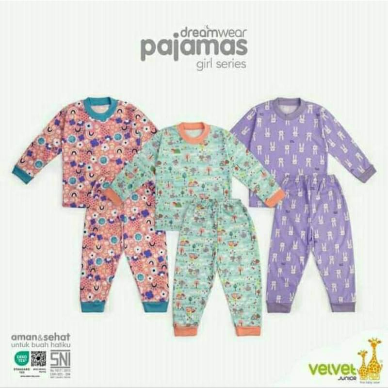 Velvet Junior Piyama Panjang Anak Besar (3 SET)