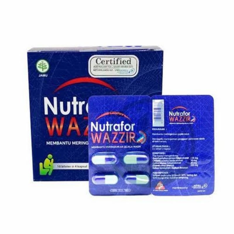 Nutrafor wazzir / obat wasir /1 strip isi 4 biji