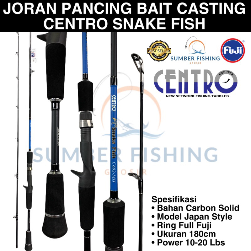 Joran Pancing BaitCasting Carbon Solid - CENTRO SNAKE FISH 180cm 10-20 Lbs