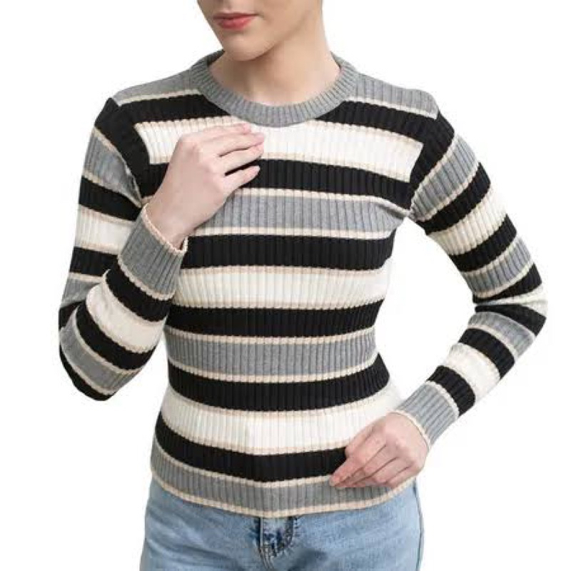 Bica Knit Inner Sweater Wanita - Atasan Rajut Tebal Press Body