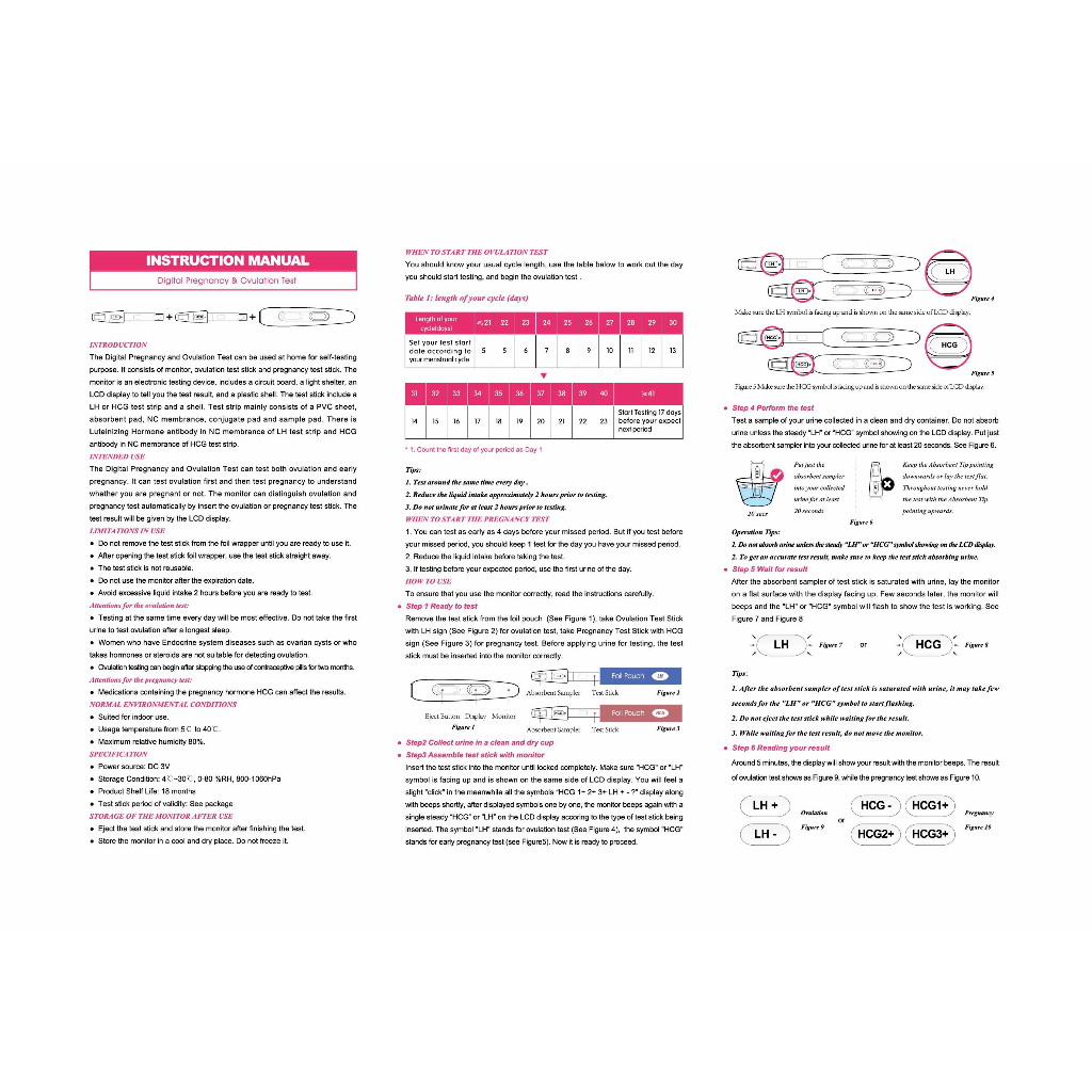 HUAC Reusable Digital Pregnancy and Ovulation Test with Weeks Indicator