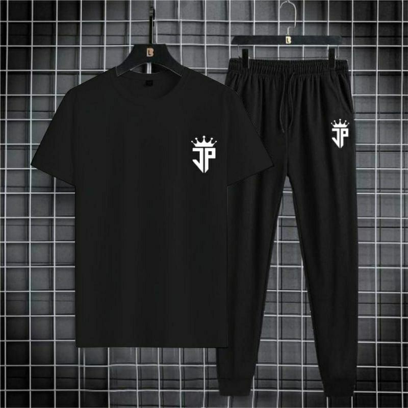 Set Pria Logo JP Terlaris Kaos Jogger II Setelan Kaos Celana Jogger Kekinian II Set Dewasa Kaos Jogg