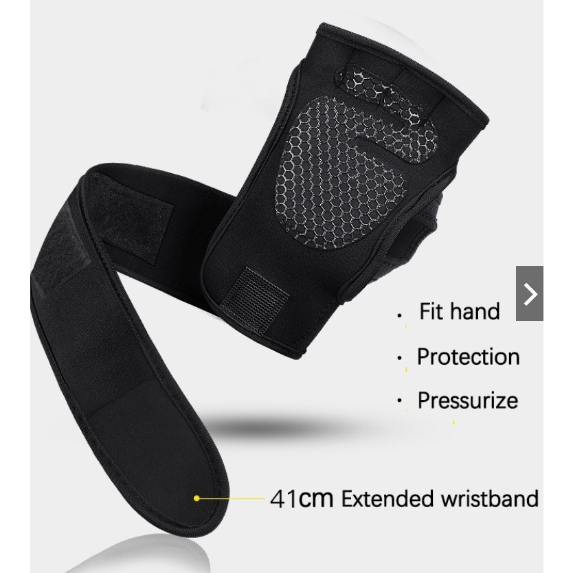 Leather Strap Wrist Wrap Support Weightlifting Angkat Beban Grip Gym