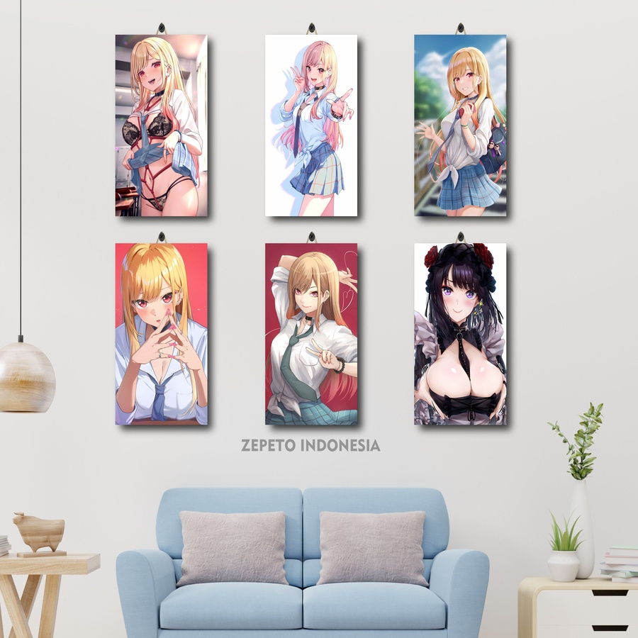POSTER KAMAR BEST WAIFU MARIN KITAGAWA 15X30 | HIASAN KAMAR WAIFU KAWAII MARIN KITAGAWA | PERLENGKAP