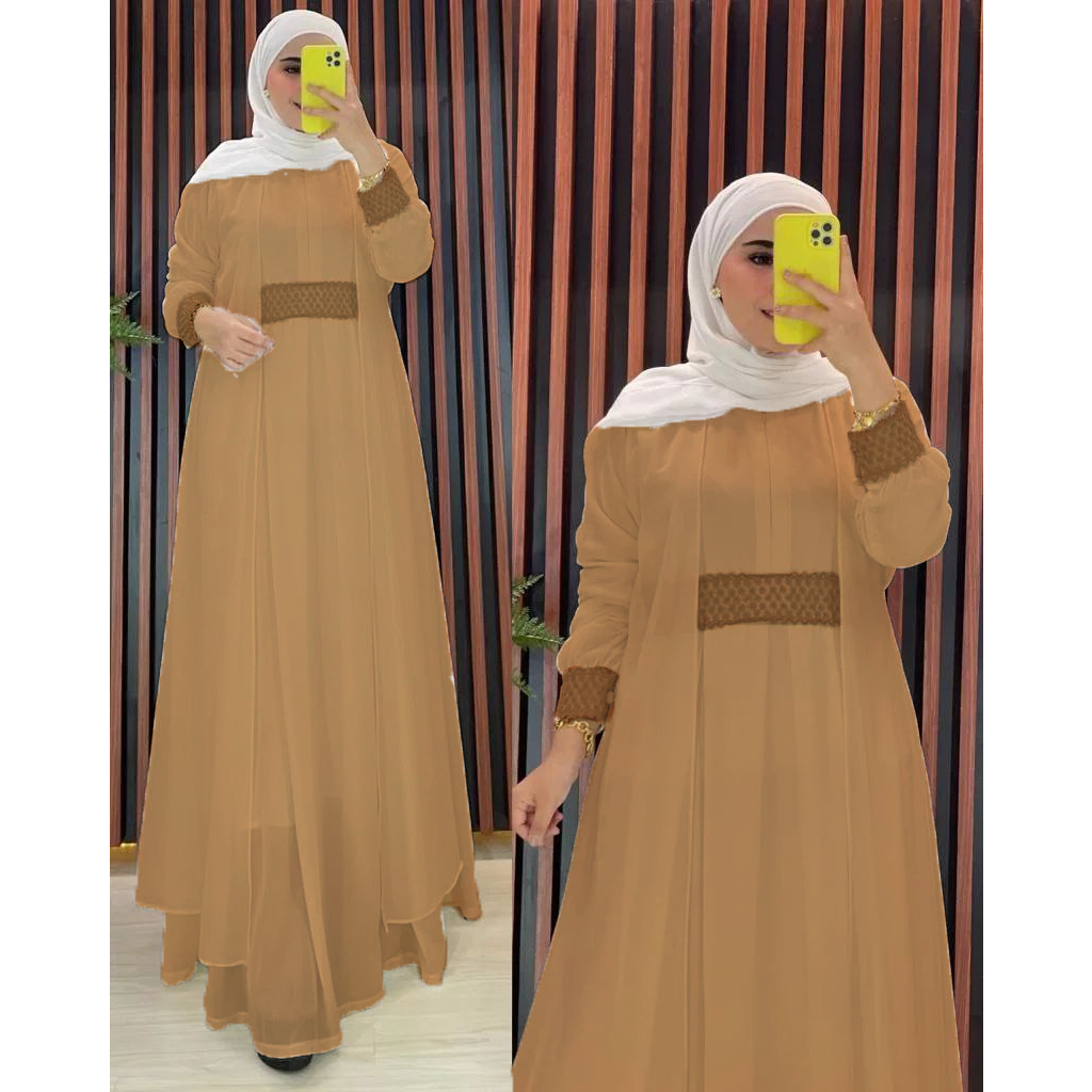 WAJIB PUNYA SALSA MAXY DRESS I GAMIS MURAH I KONDANGAN L JUMBO L FASHION MUSLIM L GAMIS CERUTY