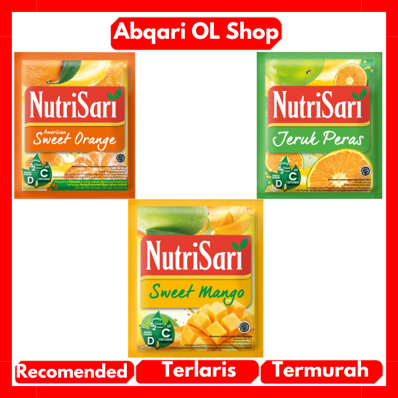 

NutriSari Sweet Mango Jeruk Peras Sweet Orange 11gr / Minuman Buah Vitamin C Dapat 1 Renceng Isi 10 Sachet