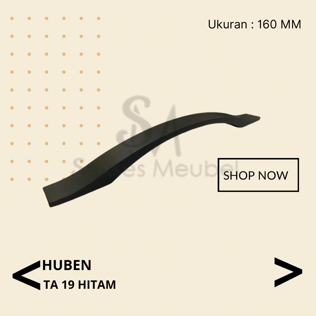 HUBEN Handle TA 19 - 160 Hitam | Tarikan Laci / Lemari HUBEN