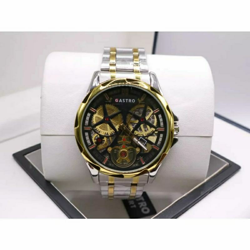 Jam Tangan Gastro Analog Rantai Stainliss Steel Watch Men's Stylish Kasual Bisa COD