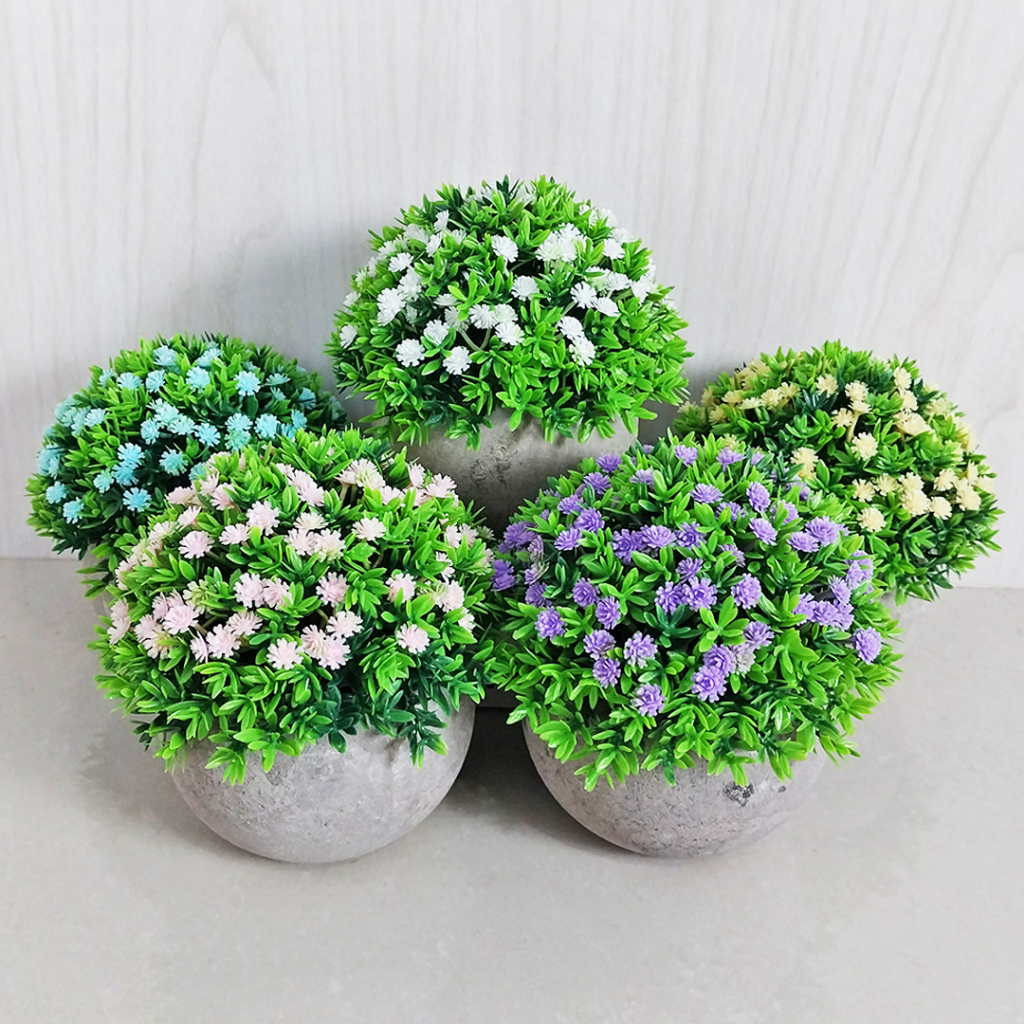 AND / COD / Pot Bunga Hias Dekorasi Rumah Artificial Flowers Import Bunga Hias Plastik Murah PBP124