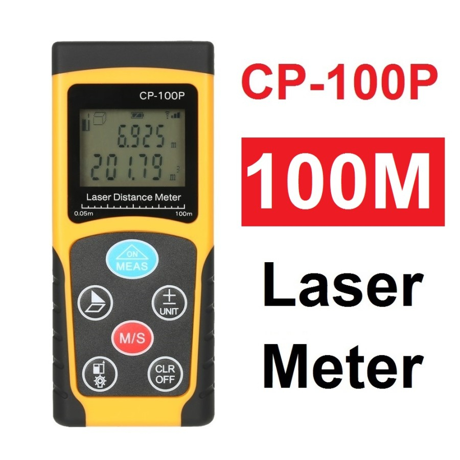 Laser Distance 100 Meter 100M Alat Ukur Jarak Dimensi Meteran Digital CP-100