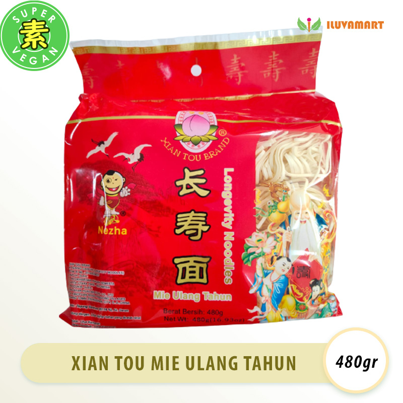 

Xian Tou Brand Longevity Noodles 480gr Mie Ulang Tahun Mie Gandum