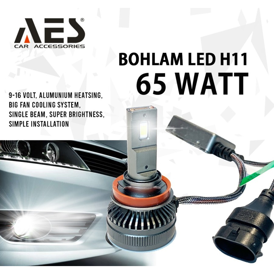TURBO LED AES FOGLAMP HEADLAMP 65 WATT AES LAMPU LED MOBIL 65W H11