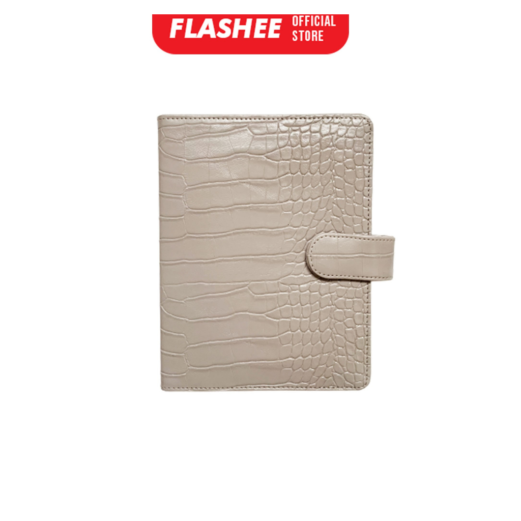 

Flashee Binder Keuangan Polos Croco Abu A6 6 Ring Binder A6 Hole 6 Kulit Croco Warna Abu